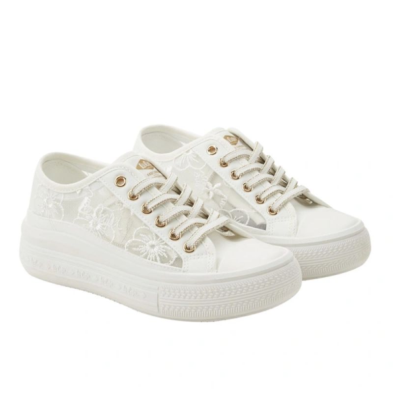 Lee Cooper women's sports shoes sneakers white platform lace Lee Cooper
