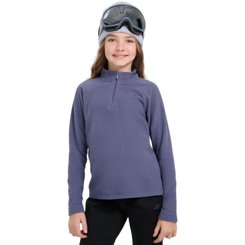 Fleece sweatshirt for girls 4F F060 navy blue 4FJWAW25UFLEF060 31S 4f