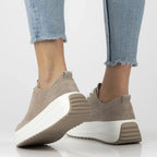 Beige women's leather platform shoes Filippo DP6795 To be categorized Your Sports Performance