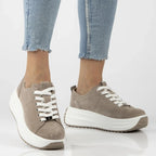 Beige women's leather platform shoes Filippo DP6795 To be categorized Your Sports Performance