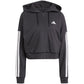 Women's adidas Essentials 3-Stripes French Terry Quarter-Zip Hoodie Black JN1956 In preparation Adidas