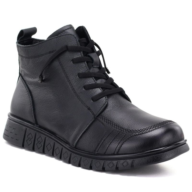 Comfortable black women's leather ankle boots T.Sokolski OL67-1