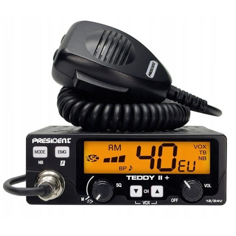 CB Radio PRESIDENT Teddy II+ 12/24V + ASC 7 colors AM/FM Elektronika i akcesoria/CB Radia Your Sports Performance