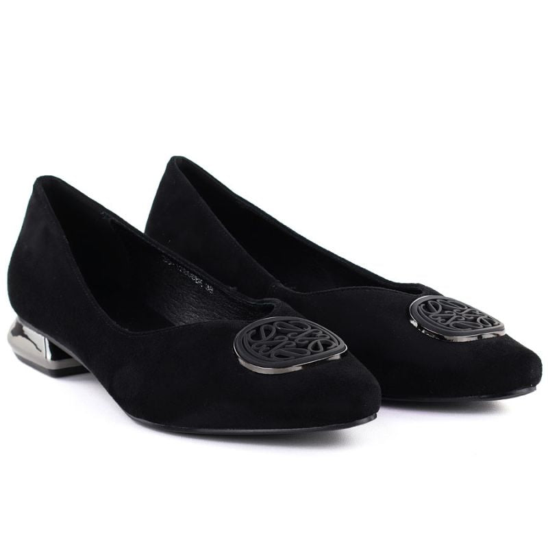 Women's ballerinas with decorative heels, black Potocki SZ12770 To be categorized Your Sports Performance