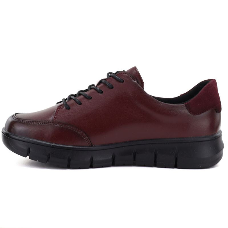 Women's leather platform shoes in burgundy Vinceza 133130