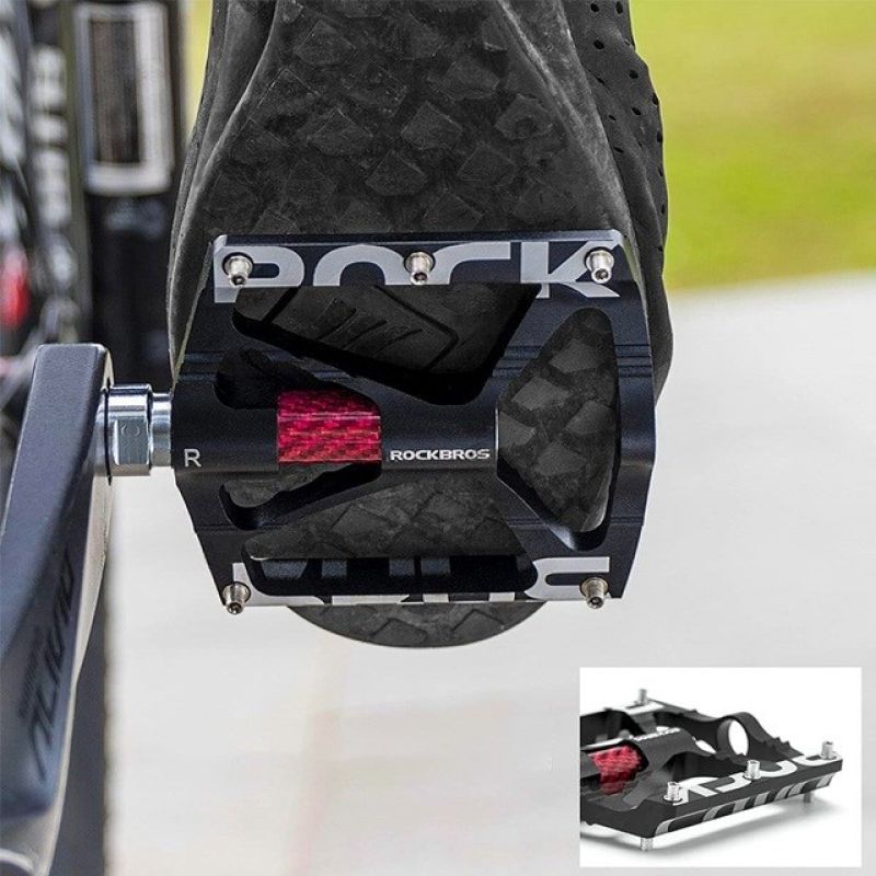 Rockbros 37213071001 Aluminum Alloy Bicycle Pedal Set - Black Import z Action/Rowery i akcesoria/Części rowerowe Your Sports Performance