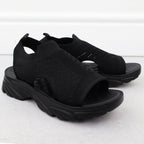 Women's closed-toe black sandals Potocki TO90302 Footwear Your Sports Performance