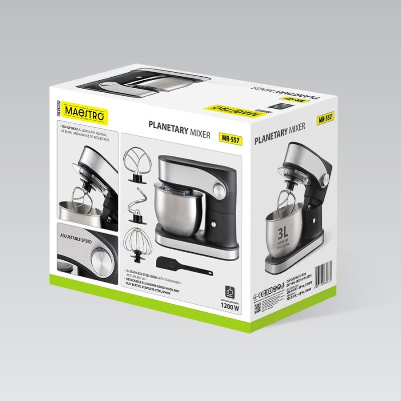Planetary mixer with 3l bowl, 1200W MR-557 MAESTRO AGD - Produkty/Roboty kuchenne Your Sports Performance