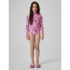 One-piece swimsuit with UPF50+ filter for girls 4F 4FJRSS26USWSF144-90A