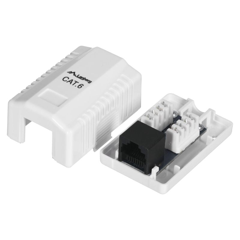 Lanberg OU6-0001-W surface-mounted socket (RJ-45; cat. 6; UTP; white) Kable, gniazda i wtyki/Puszki wyposażone Your Sports Performance