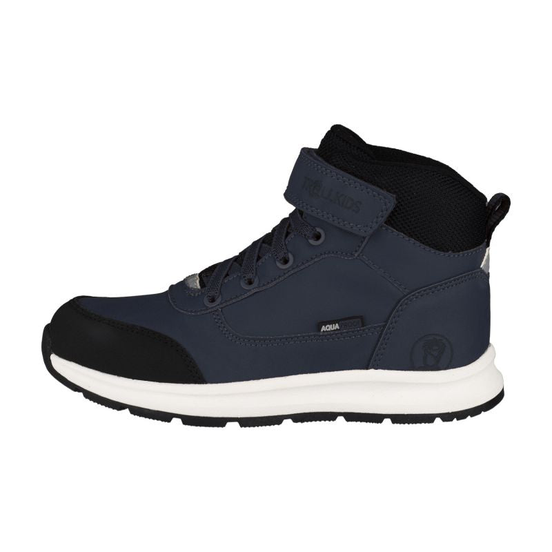Trollkids Kids Stavanger Mid Cut XT waterproof high navy blue sports shoes (573-142) In preparation Your Sports Performance