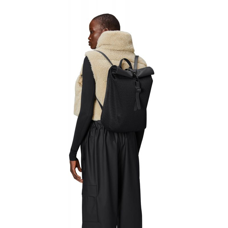 Rains Rolltop Rusksack Mesh Mini Black W3 13350 01 backpack Accessories/Plecaki/pozostałe plecaki Your Sports Performance
