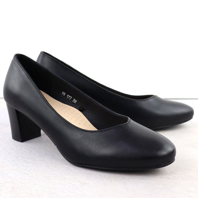 Women's black low-heel pumps Sergio Leone PB177 Footwear Your Sports Performance