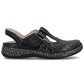 Women's leather openwork sandals, comfortable, wide, black, Rieker 46397-00 Rieker
