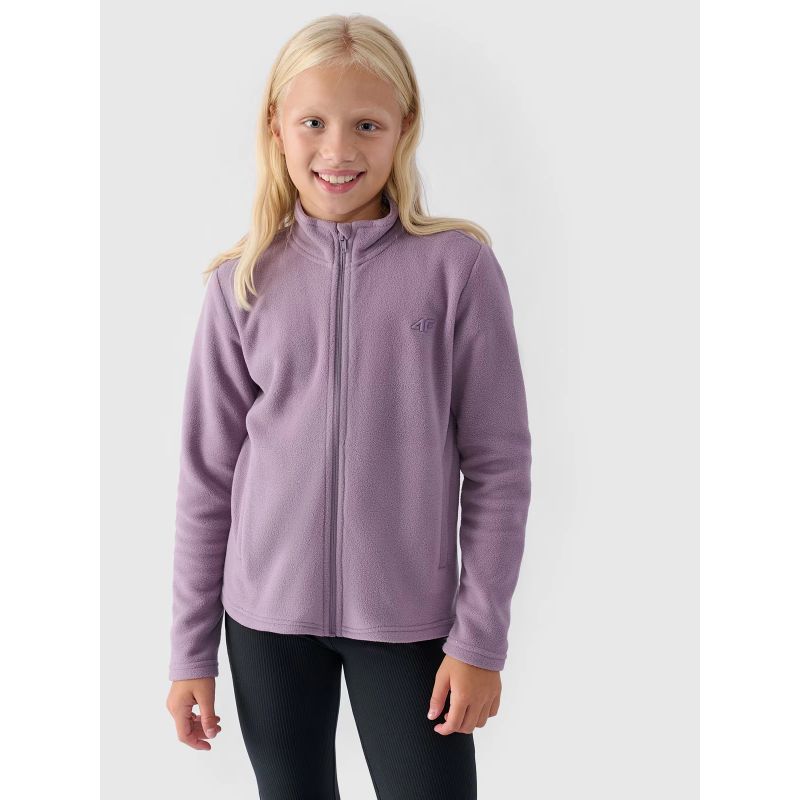 Slim fleece with stand-up collar for girls 4F Junior 4FJWMM00TFLEF261-52S *Kategoria tymczasowa Your Sports Performance