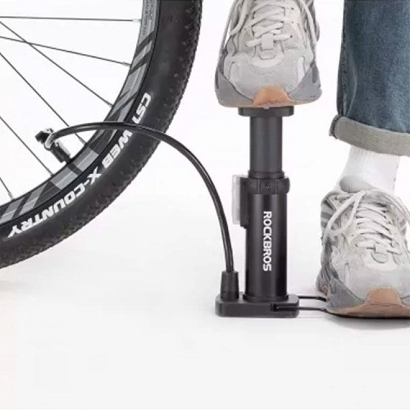 Rockbros 42610002001 Floor Bicycle Pump with Pressure Gauge - Black In preparation Your Sports Performance