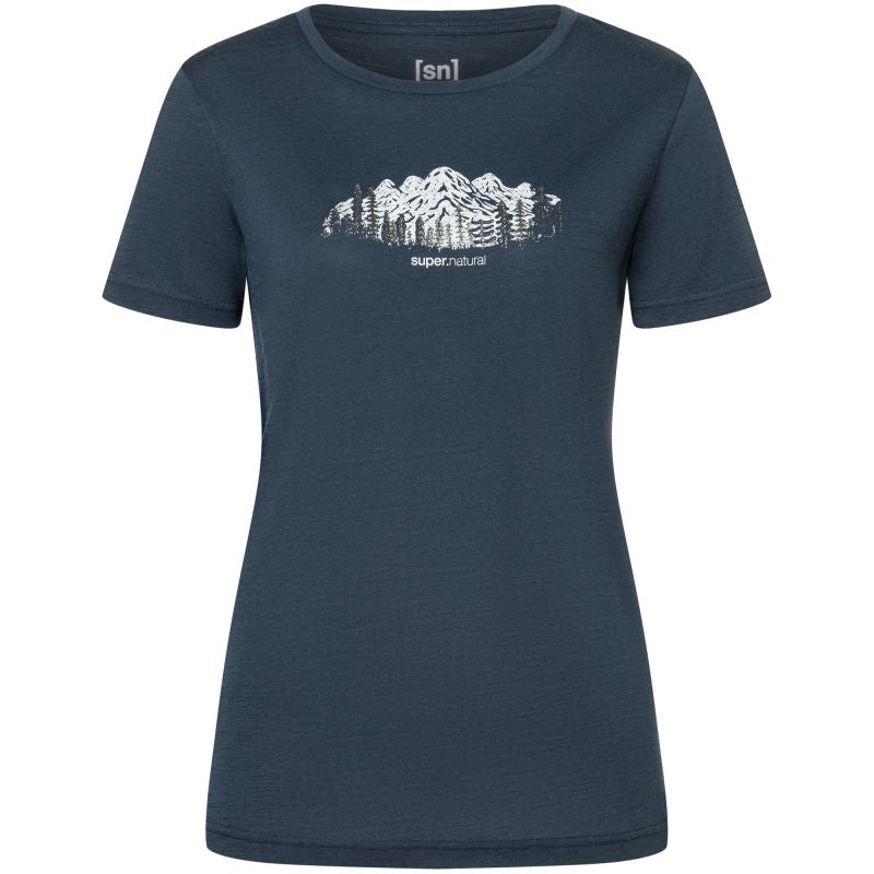 Women's short-sleeve SUPER.NATURAL W CANADIAN WOODS TEE, navy blue
