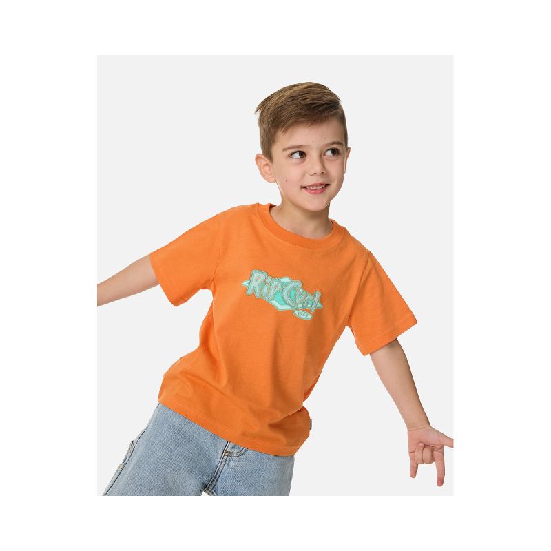 RIP CURL Ride The Wave Logo Tee - Boy Orange