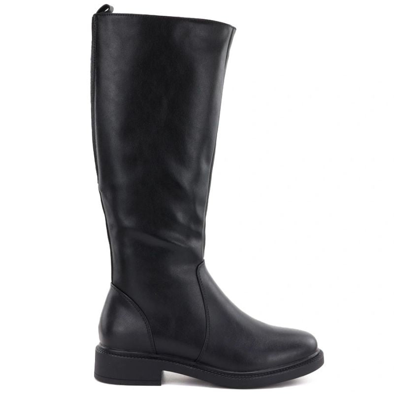 Women's leather boots, classic black Sergio Leone KZ-528-S