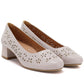Women's openwork gray Sergio Leone SK180 block heel pumps LEONE