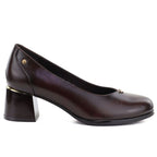 Women's pumps, chocolate high heels, Potocki 25-12712