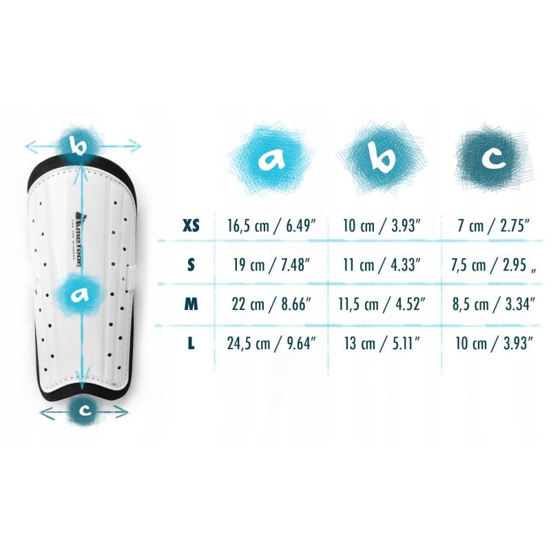 Meteor L football shin guards white In preparation Your Sports Performance