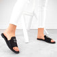 Comfortable flip-flops with rhinestones S.Barski W OLI258A, black Footwear/Lifestyle/S.Barski Your Sports Performance
