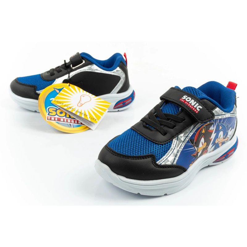 Leomil children's sports shoes Sonic sneakers light with velcro LED