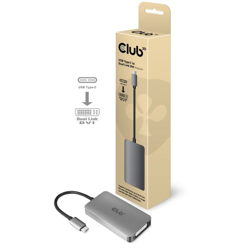 CLUB3D cac-1510 USB C DVI-D Dual link Gray Kable i adaptery/Adaptery, przejściówki Your Sports Performance