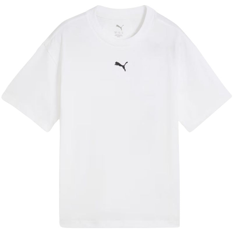 Puma Ess Centered Cat Logo Boxy Tee for Kids White 685131 02