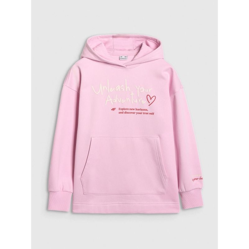 Oversized sweatshirt with hood, unzipped, for girls, 4F 4FJRAW25TSWSF2429-56S 4f
