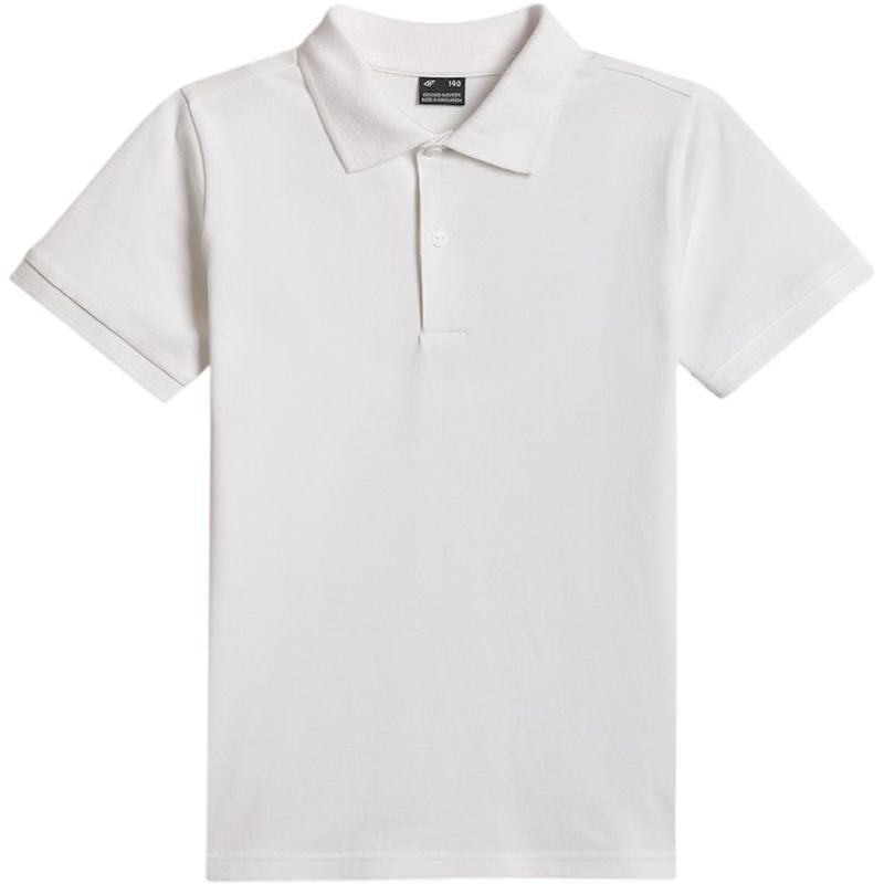 Boy's polo shirt 4F M662 white 4FJWSS26TPTSM662 10S