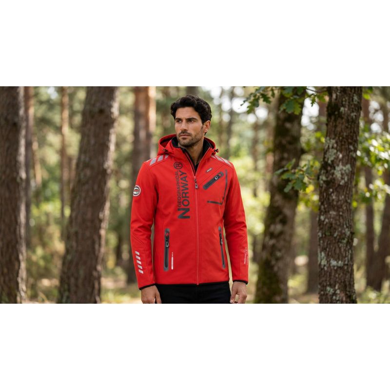 Geographical Norway ROYAUTE MEN ASS A BS2 056 Men’s Softshell Jacket (WT1804H/GN-RED / BLACK)