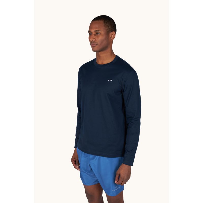 Paul&Shark Men's Cotton T-shirt Navy Blue 99311006-13 - Classic Cut, Logo