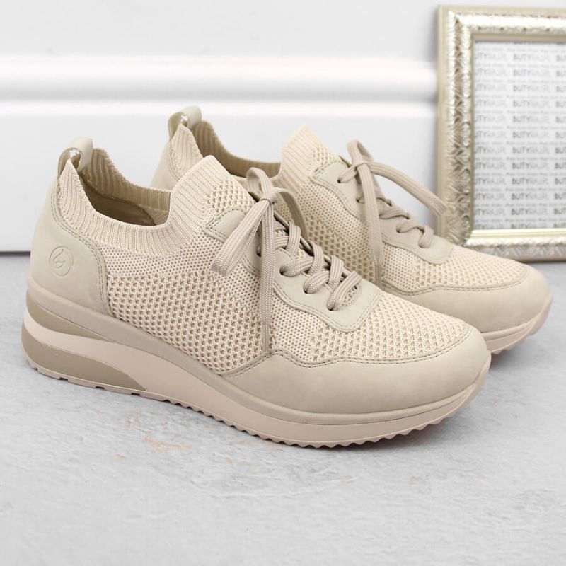 Comfortable Remonte W RKR693 beige sports shoes