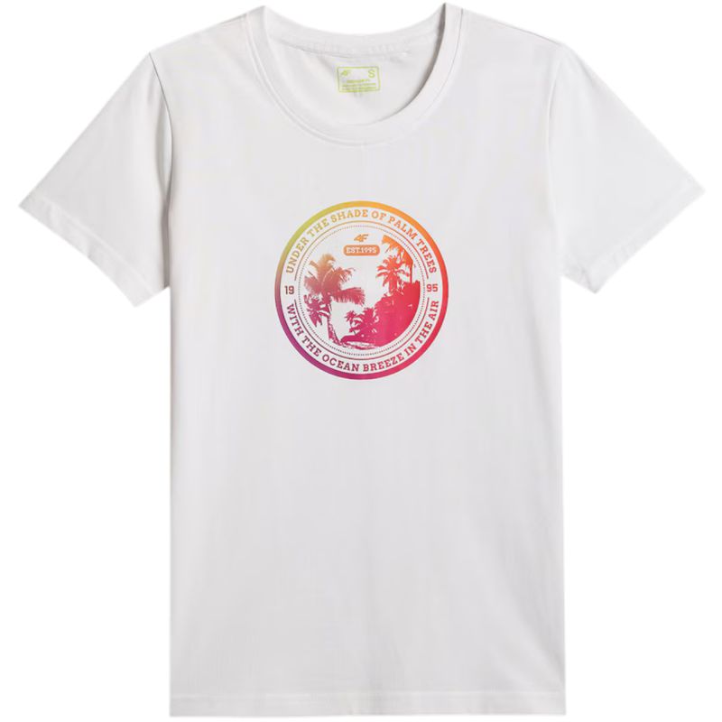Women's T-shirt 4F F2718 white 4FWSS26TTSHF2718 10S