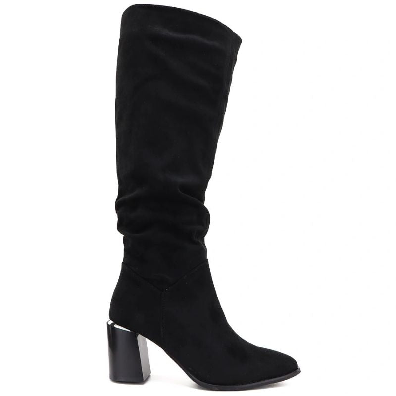 Black women’s block-heel boots Jezzi MR2623-7