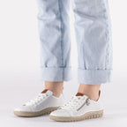 Women's leather openwork shoes white Rieker N2405-80 Rieker