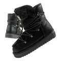 D.Franklin women's winter snow boots, fashionable fur lining, black D.Franklin