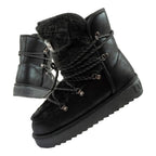 D.Franklin women's winter snow boots, fashionable fur lining, black D.Franklin