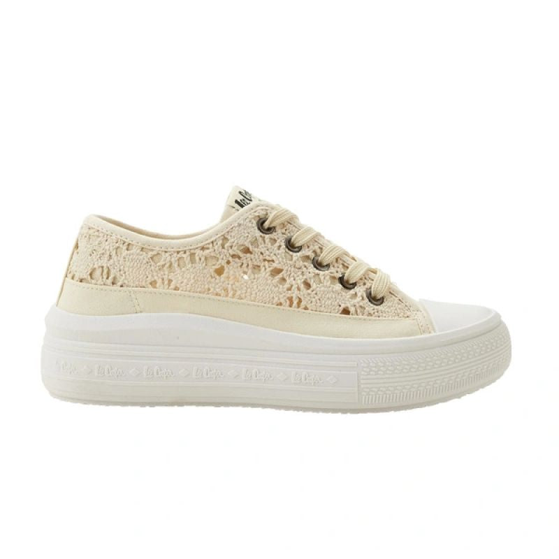 Lee Cooper women's shoes sports sneakers beige platform lace Lee Cooper