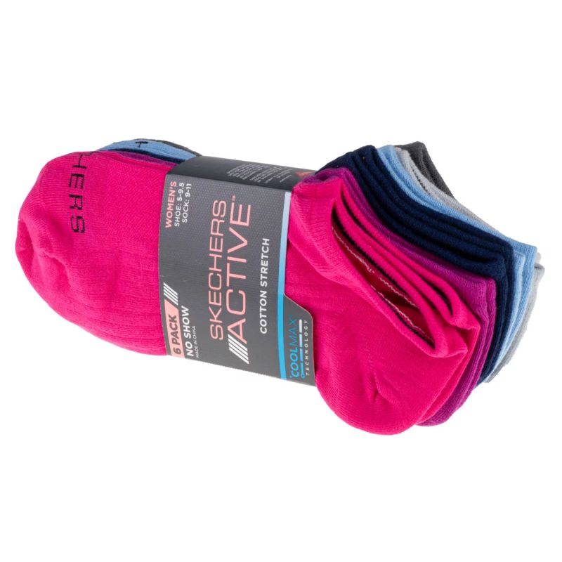 Skechers 6pk Womens No Show Socks S114230-MULT Multicolored 36-40 In preparation Your Sports Performance