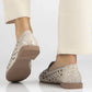 Women's leather openwork shoes, beige, Filippo DP7710 Filippo