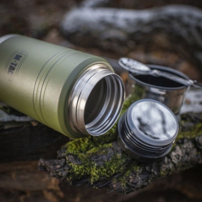 M-TAC Olive stainless steel lunch thermos with spoon, capacity 750 ml. AGD - Produkty/Termosy i kubki termiczne Your Sports Performance