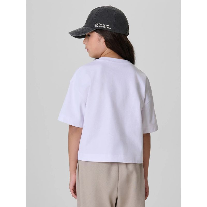 Girls' boxy T-shirt with print 4F 4FJKAW26TTSHF4426-10S