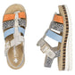 Rieker V7904-90 Women's Leather Wedge Sandals