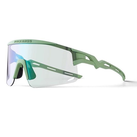 Rockbros Photochromic Cycling Glasses with UV Protection and Corrective Insert - Green Import z Action/Rowery i akcesoria/Okulary Your Sports Performance