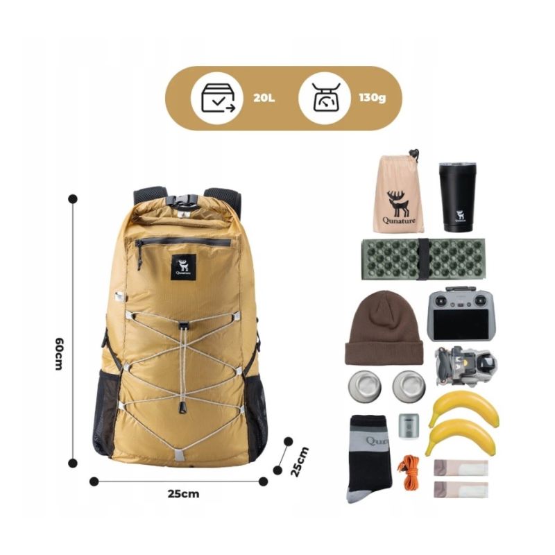 Qunature waterproof hiking backpack khaki 20l Qunature/Akcesoria Turystyczne/Plecak Your Sports Performance