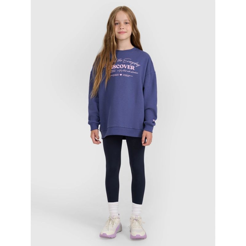 Oversized sweatshirt without a hood for girls 4F 4FJRAW25TSWSF2428-33S 4f