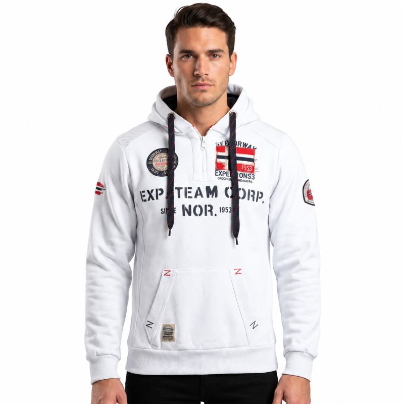 Geographical Norway GOPTAINE MEN 100 EO BS2 Men's Sweatshirt (WT1885H/GN-WHITE)